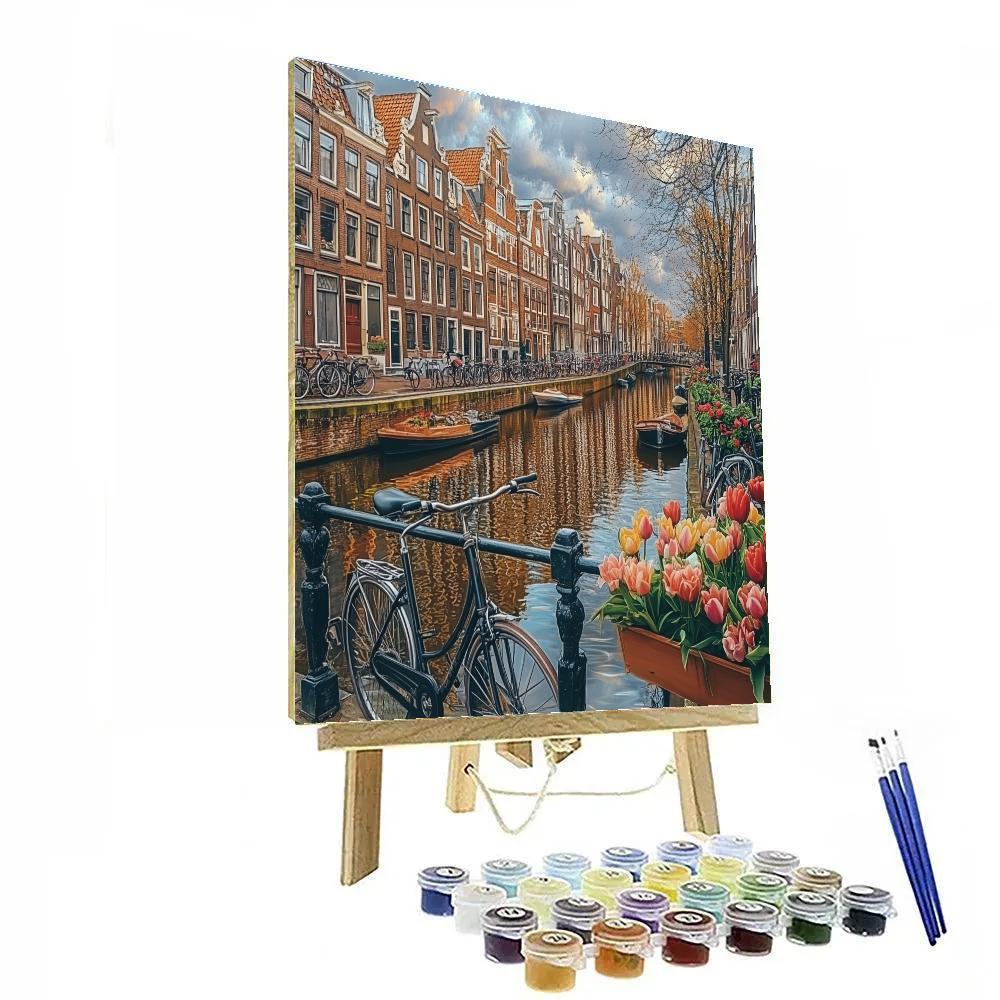 Canalside Houses Of Jordaan District Amsterdam Netherlands Painting by numbers kit