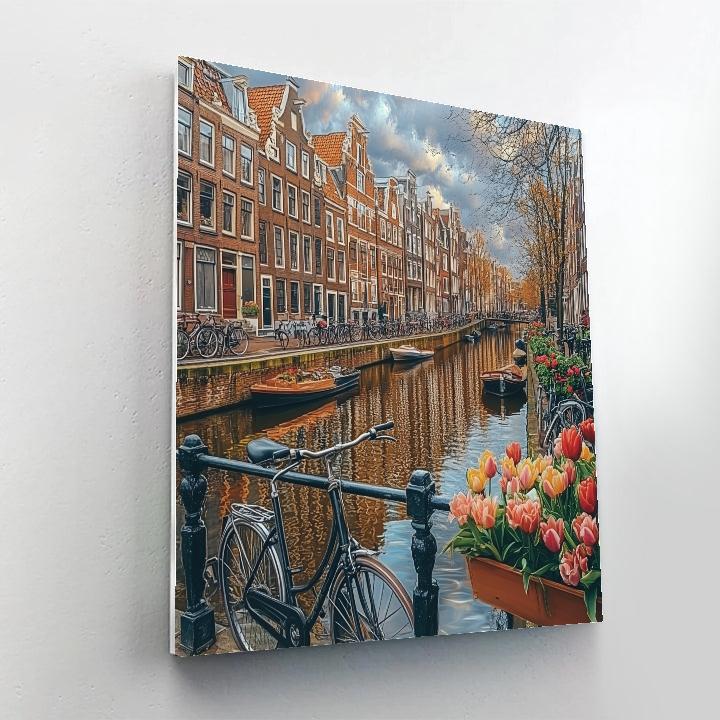 Canalside Houses Of Jordaan District Amsterdam Netherlands Painting by numbers kit