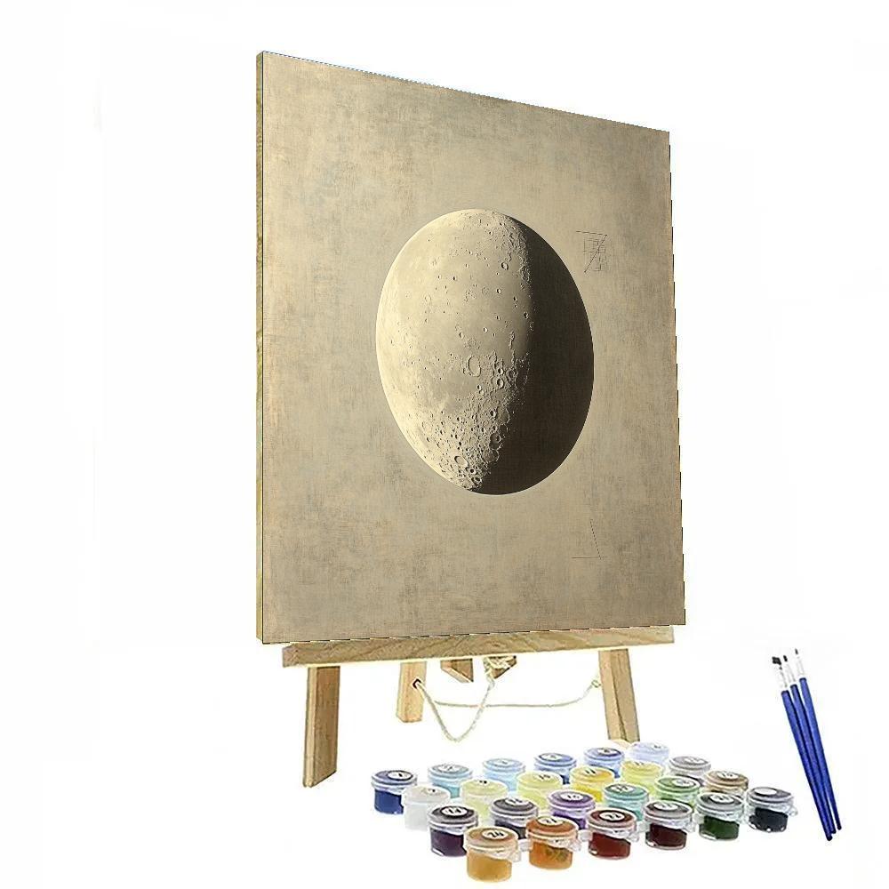 Leonardo Da Vinci Inspired Lunar Mare Study Number painting