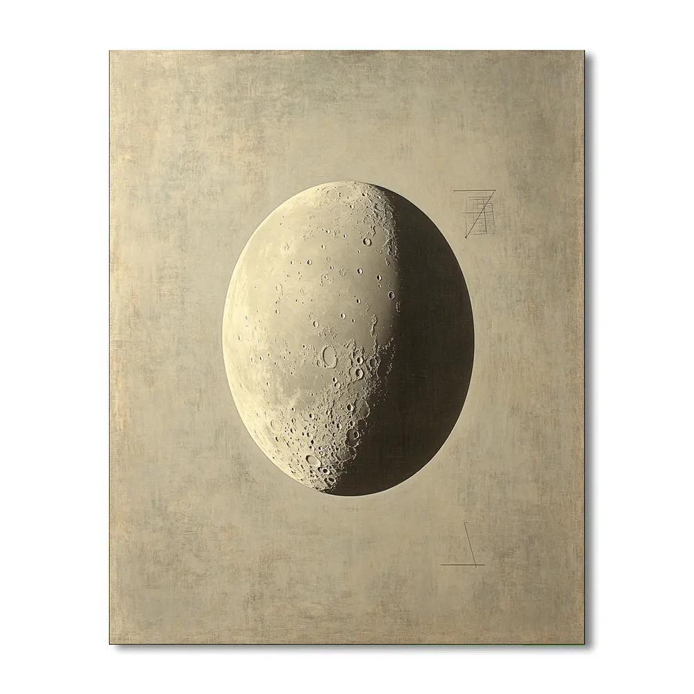 Leonardo Da Vinci Inspired Lunar Mare Study Number painting