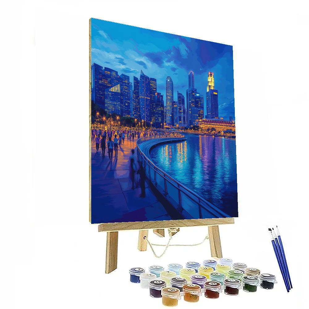 Modern Curve Of Marina Bay Skyline Singapore DIY paint by numbers