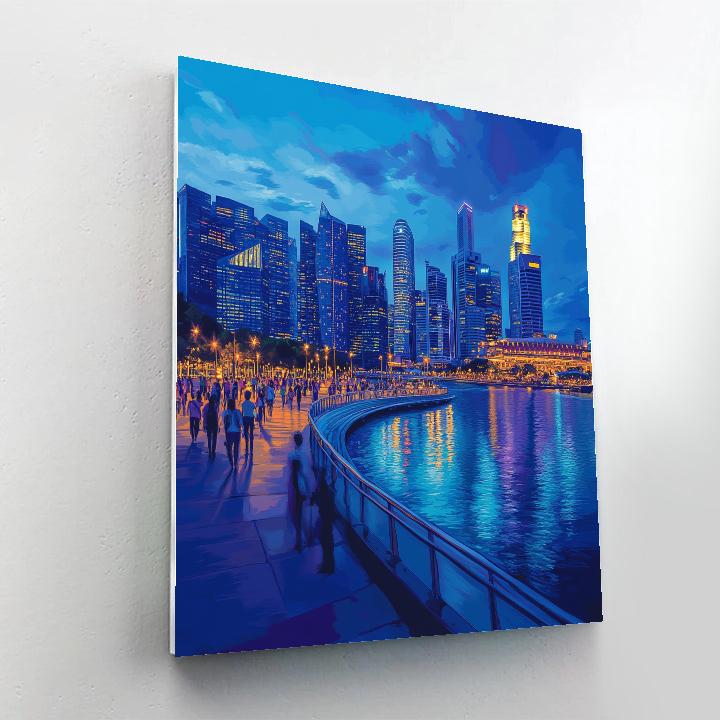 Modern Curve Of Marina Bay Skyline Singapore DIY paint by numbers