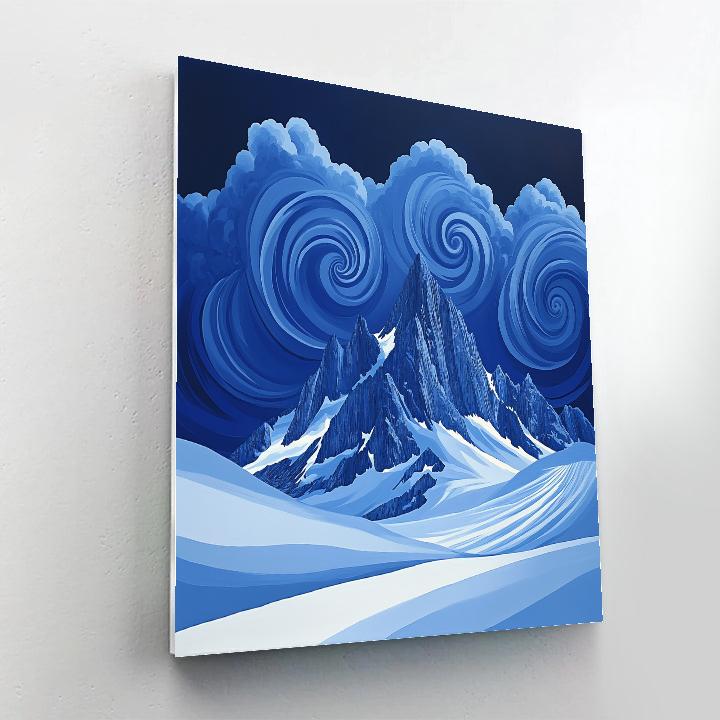 Hokusai Inspired Mountain Storm painting number kit