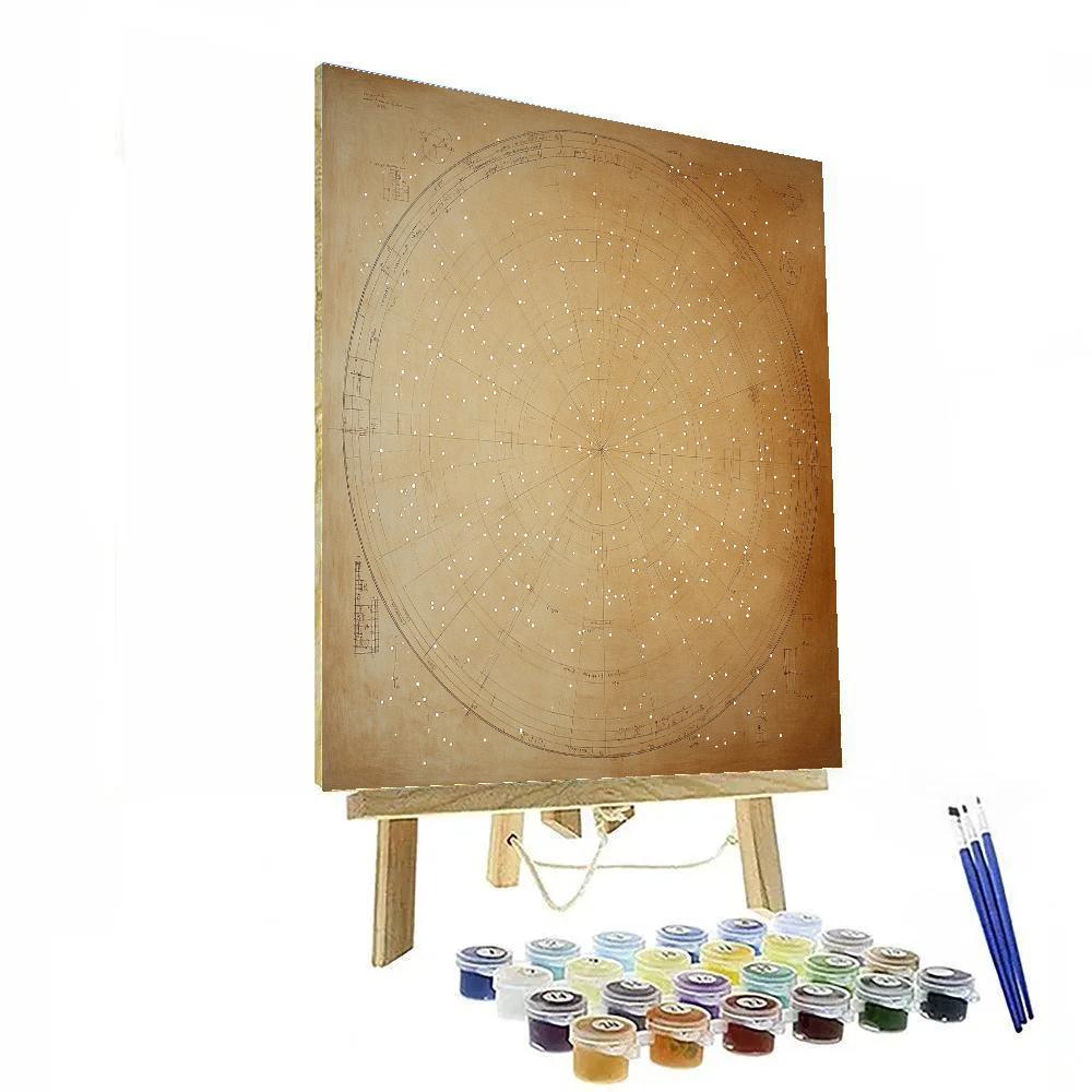 Leonardo Da Vinci Inspired Quiet Star Map paint by number