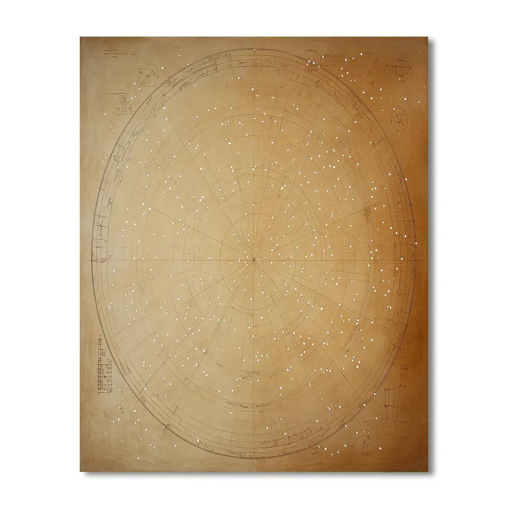 Leonardo Da Vinci Inspired Quiet Star Map paint by number