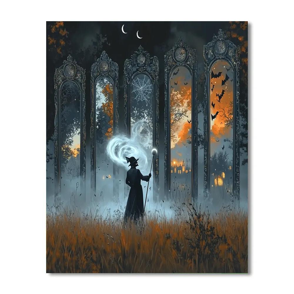 Carnival Of Mirrors In Halloween Mist Numbered painting kits
