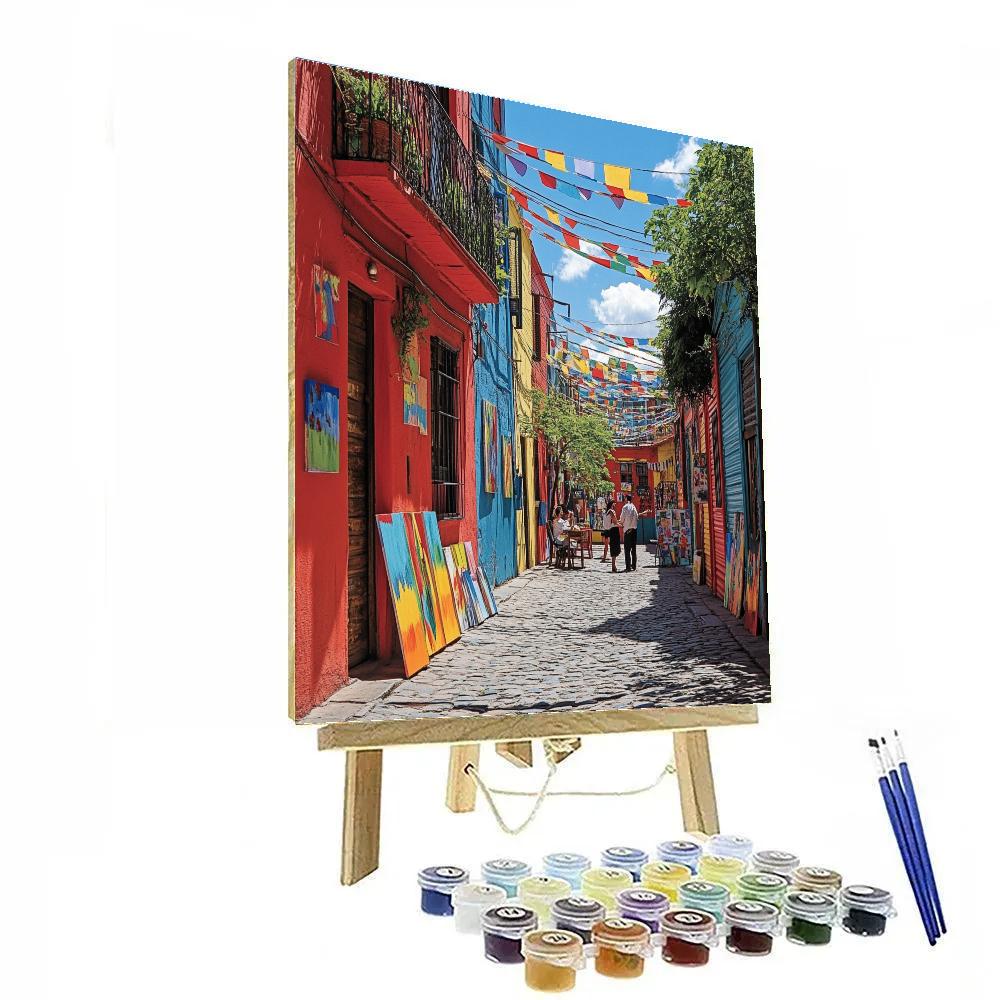 Colorful Streets Of La Boca Buenos Aires Argentina Numbered painting kits