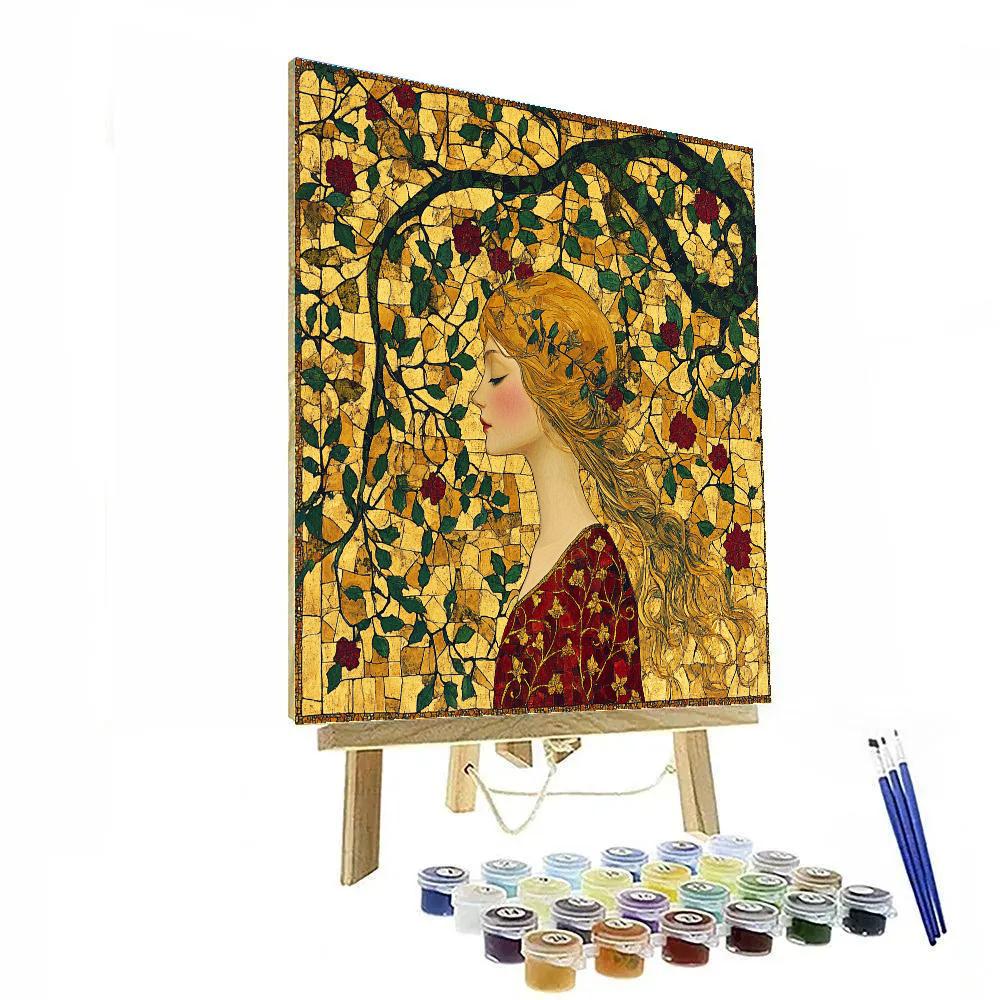 Gustav Klimt Inspired Golden Garden Numbered painting kits