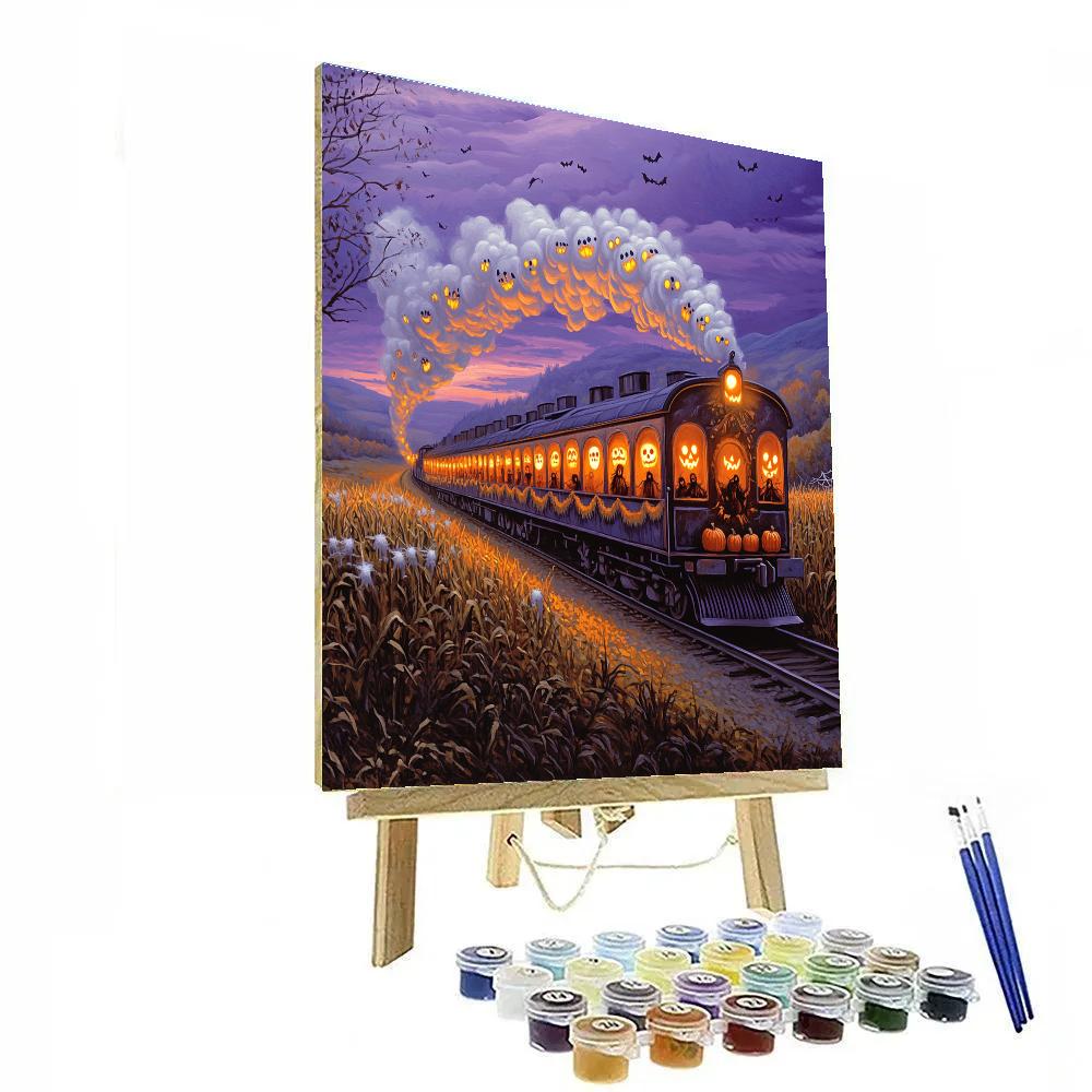 Harvest Train Haunted Edition Painting by numbers kit