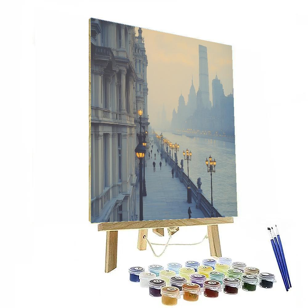 Foggy Morning On The Bund Shanghai China Numbered painting kits