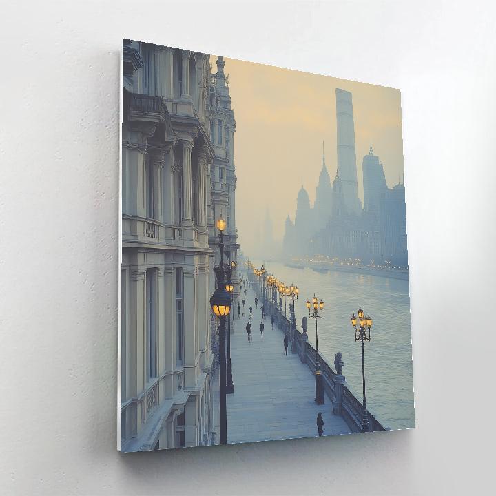Foggy Morning On The Bund Shanghai China Numbered painting kits