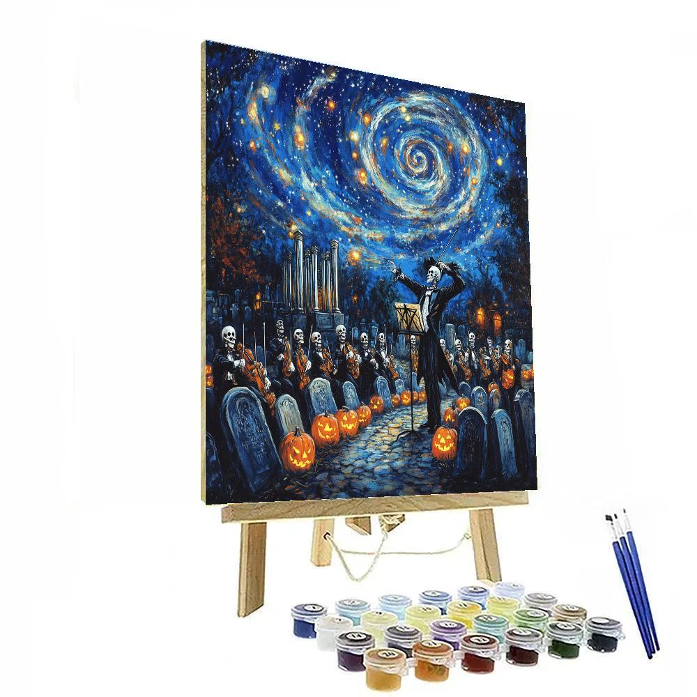 Spooky Starlit Graveyard Orchestra Paint by numbers kits