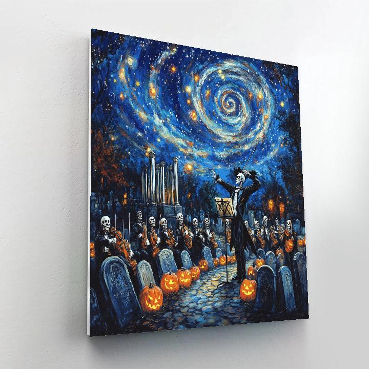 Spooky Starlit Graveyard Orchestra Paint by numbers kits