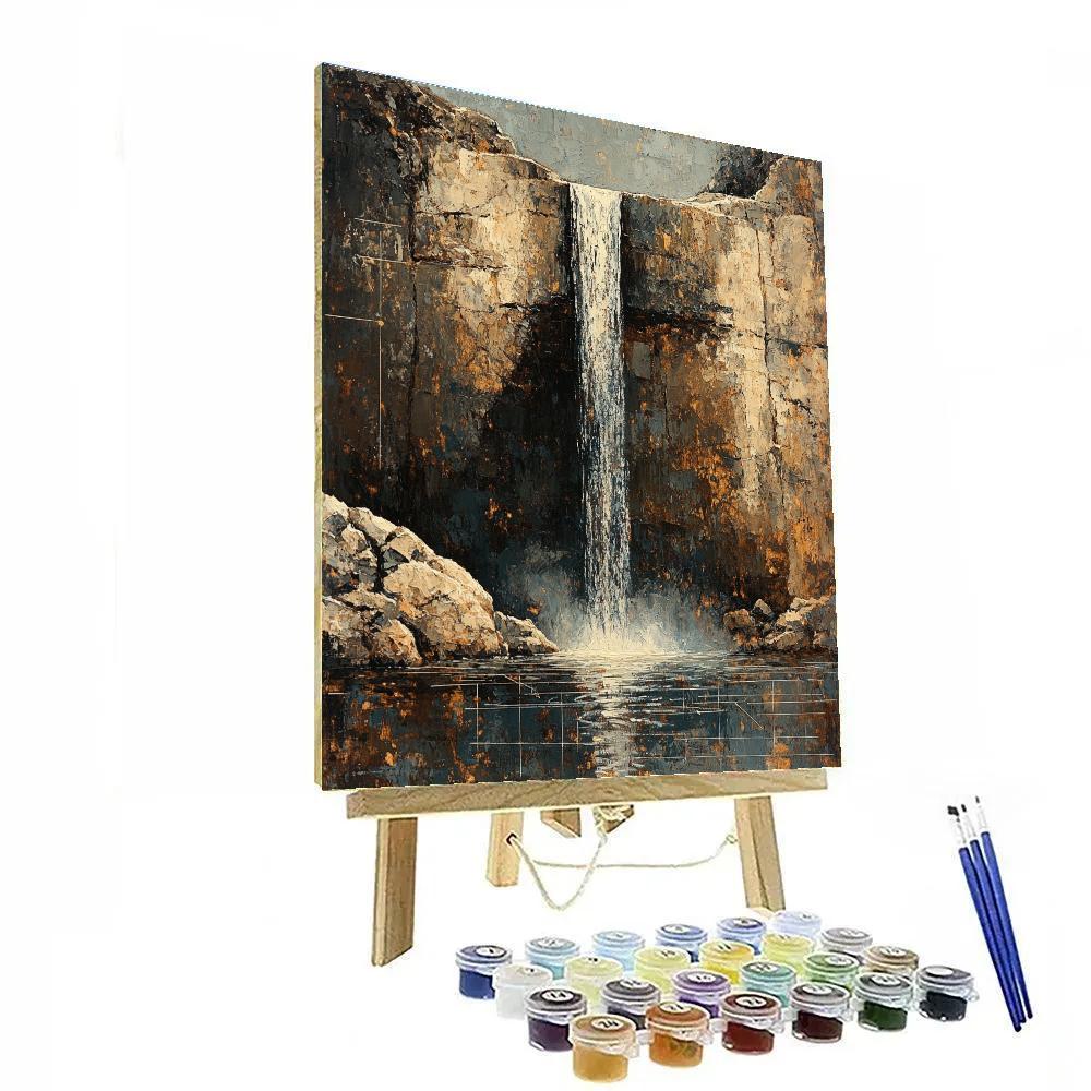 Leonardo Da Vinci Inspired Whispering Waterfall Study Number painting