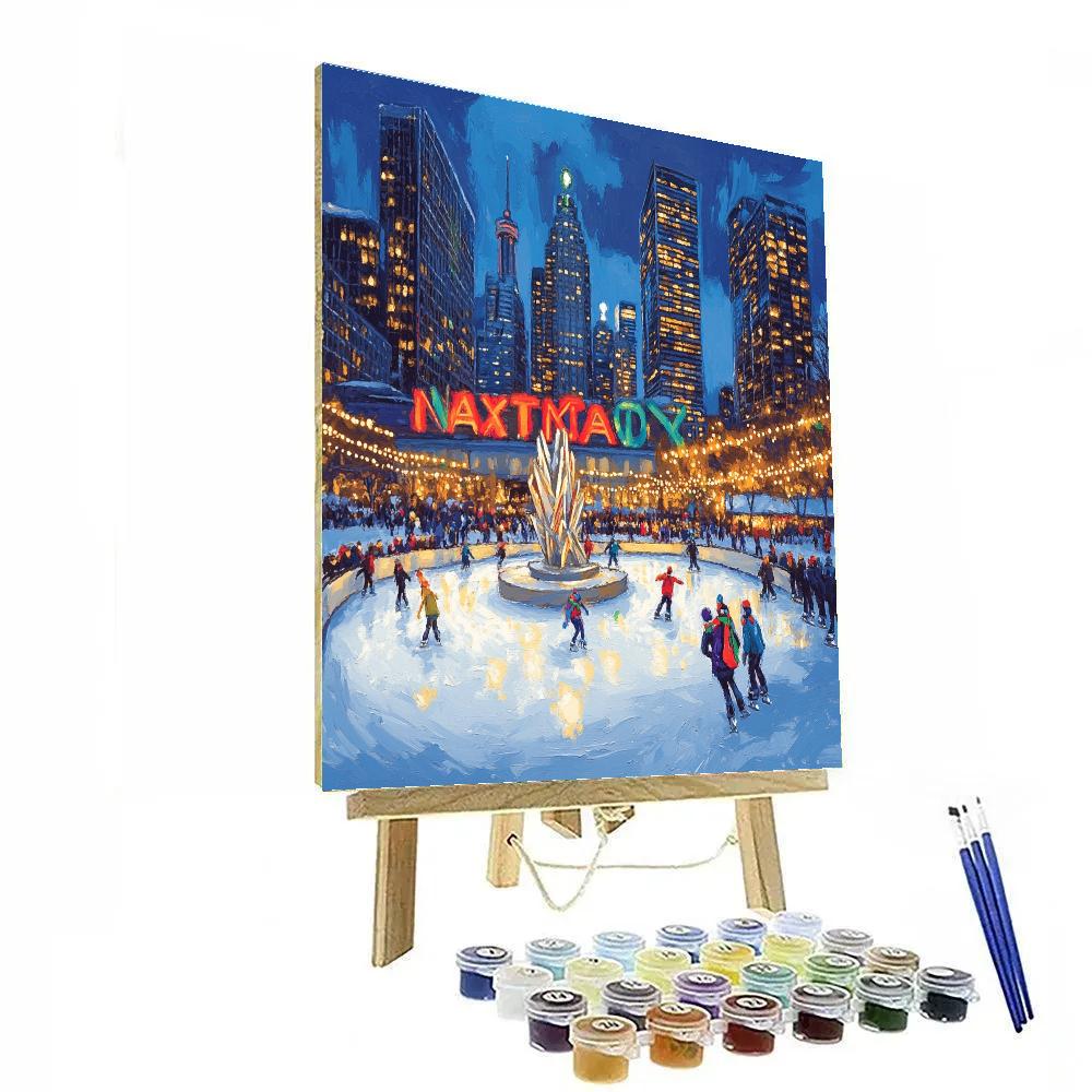 Winter Twilight At Nathan Phillips Square Toronto Canada Number painting