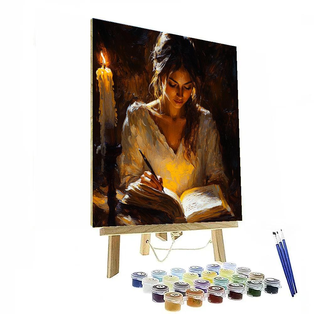 Rembrandt Inspired Candlelit Scholar Number painting
