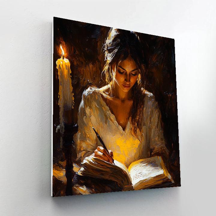 Rembrandt Inspired Candlelit Scholar Number painting