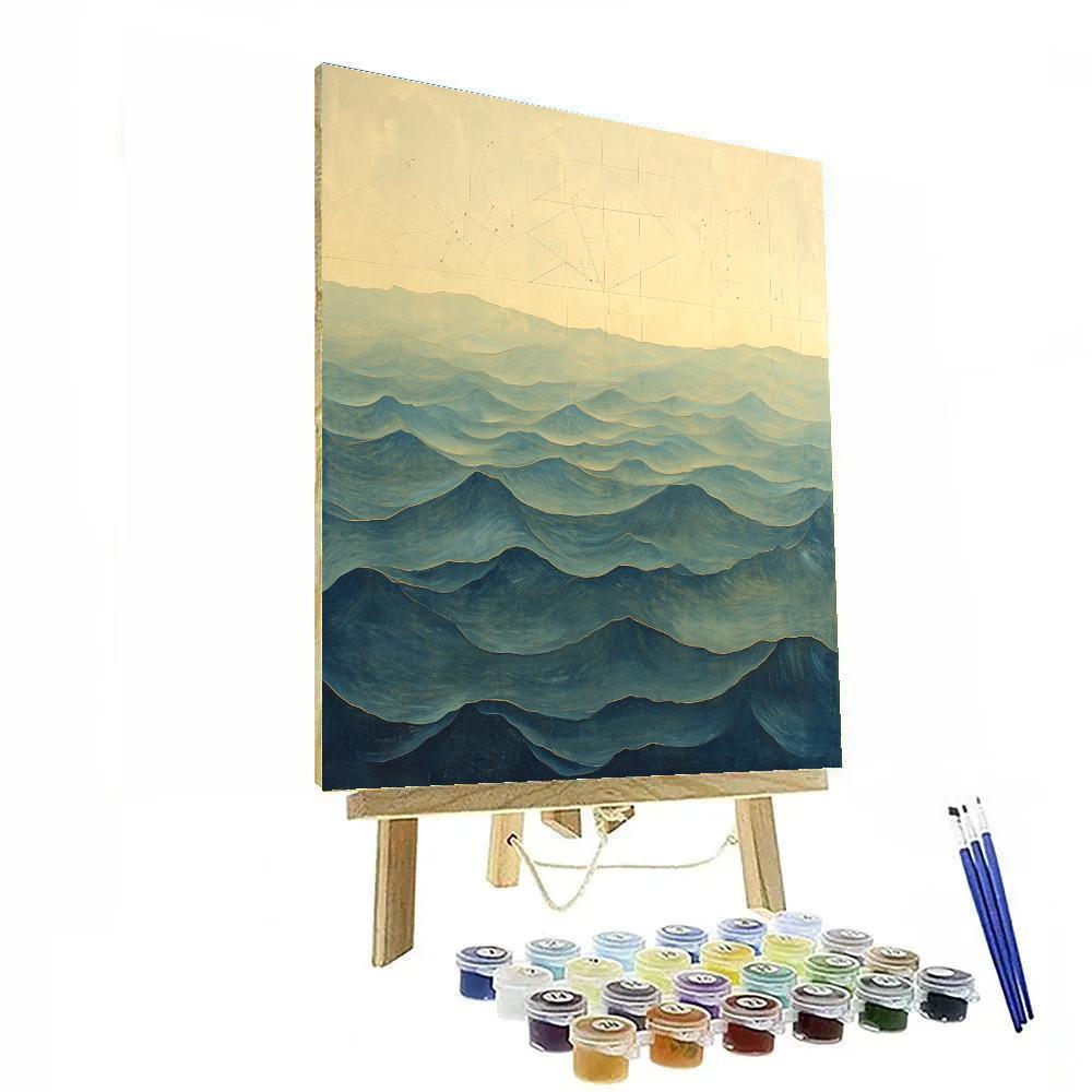 Leonardo Da Vinci Inspired Ocean Swell Geometry paint by number