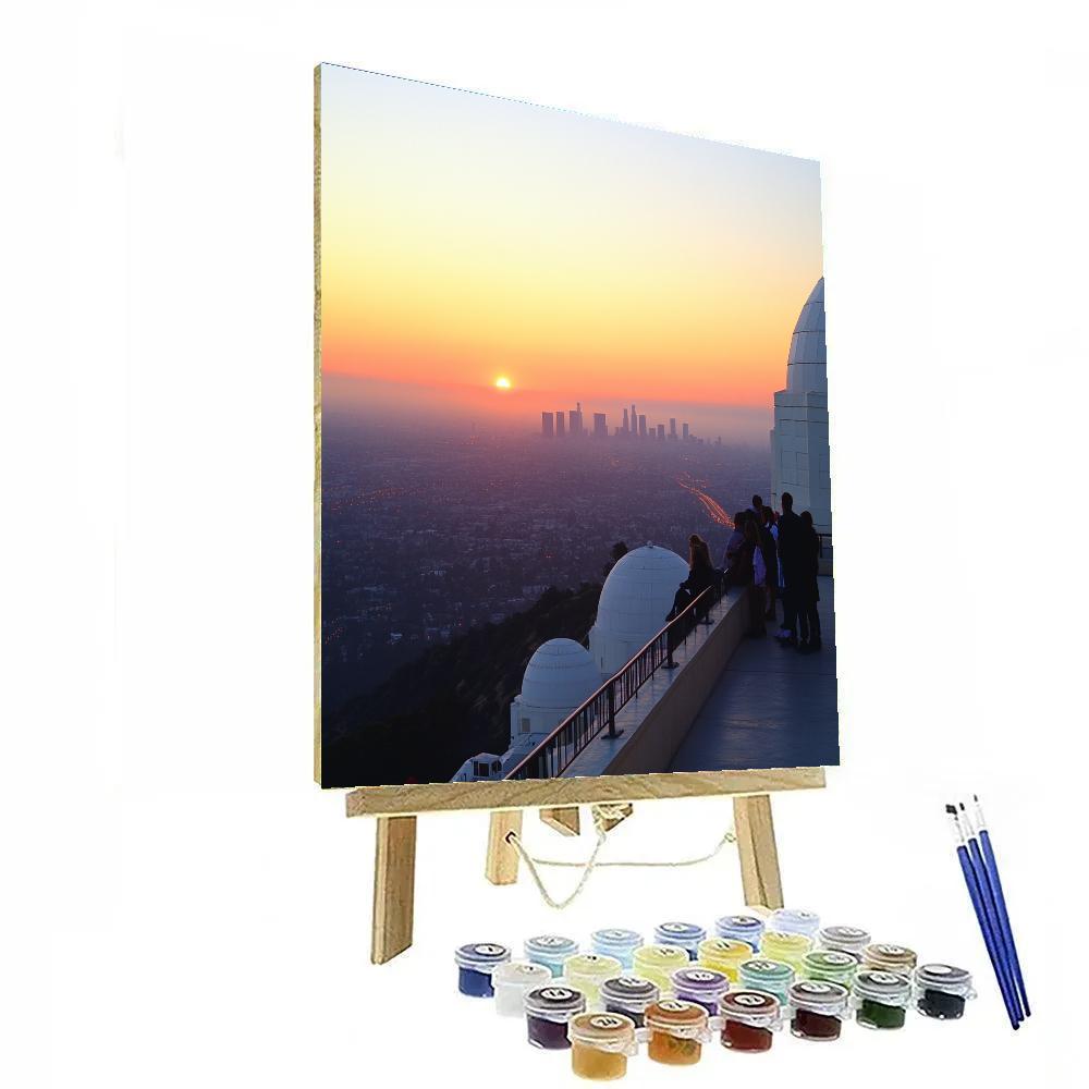 Golden Hour At Griffith Observatory Over Los Angeles United States Painting by numbers kit