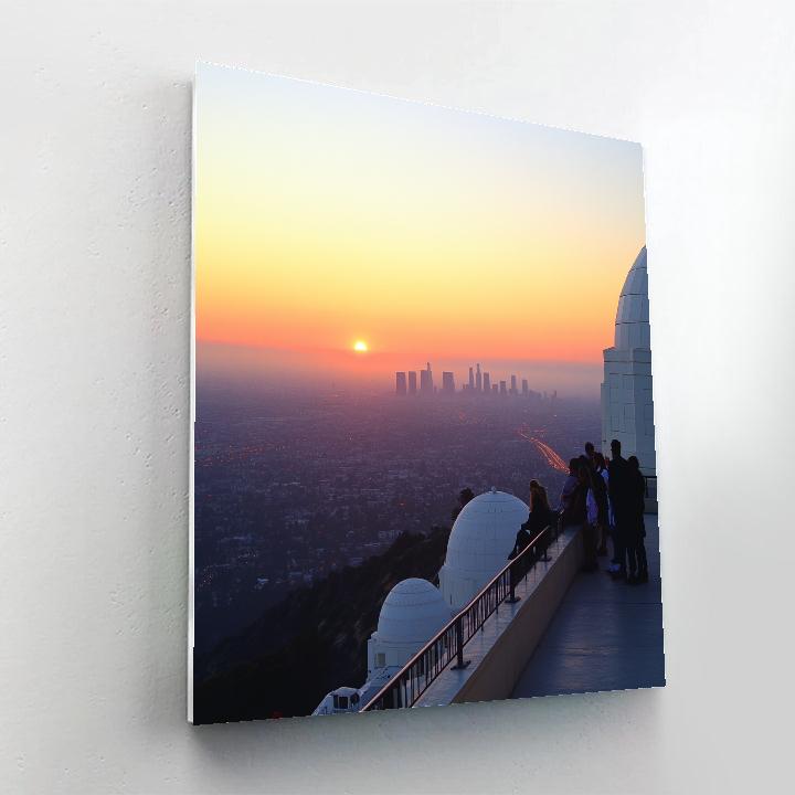 Golden Hour At Griffith Observatory Over Los Angeles United States Painting by numbers kit