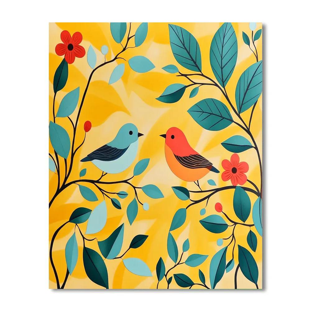 Matisse Inspired Joyful Cutout Garden painting number kit