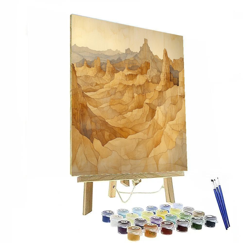 Leonardo Da Vinci Inspired Desert Erosion Labyrinth paint by color