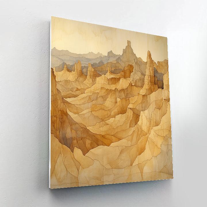 Leonardo Da Vinci Inspired Desert Erosion Labyrinth paint by color
