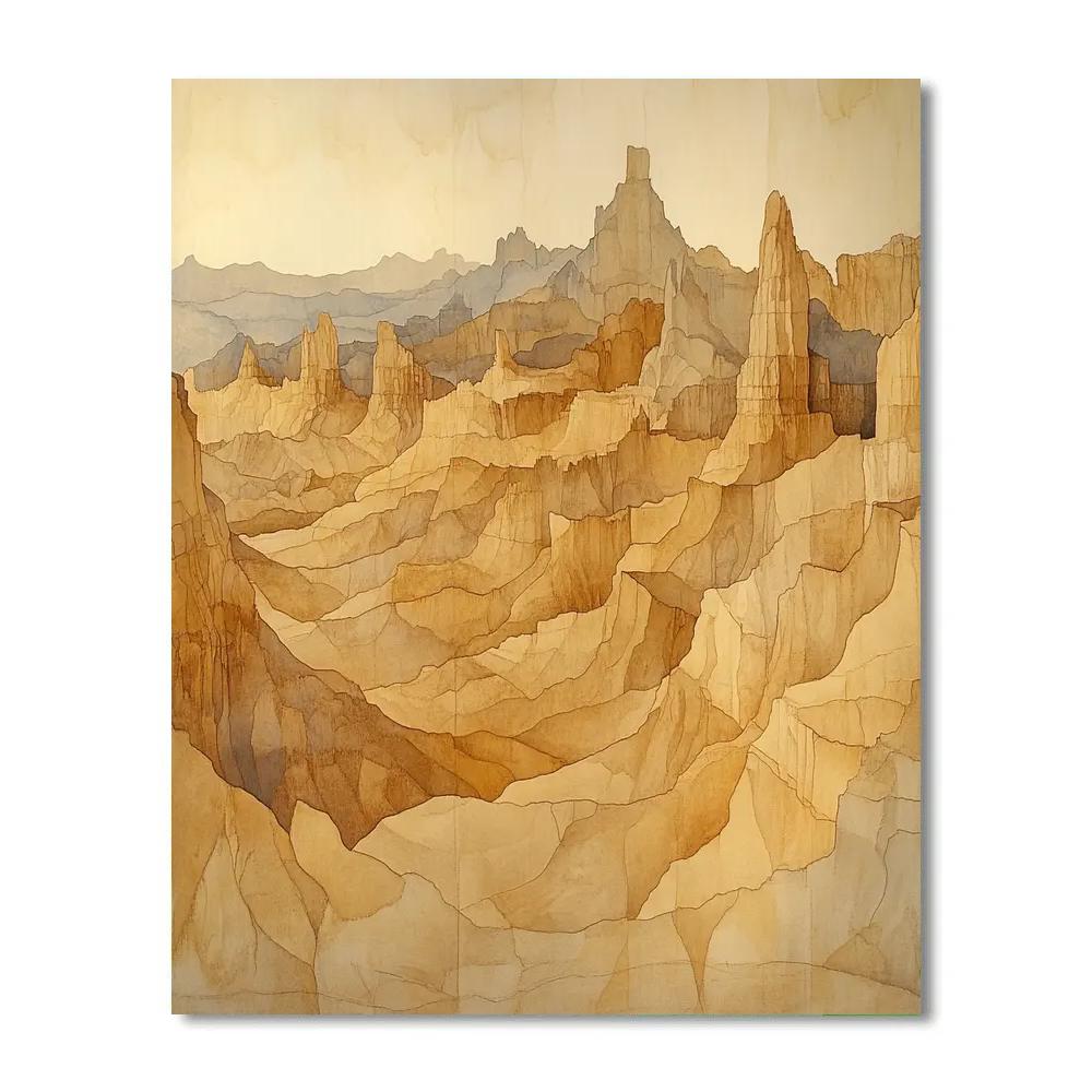 Leonardo Da Vinci Inspired Desert Erosion Labyrinth paint by color