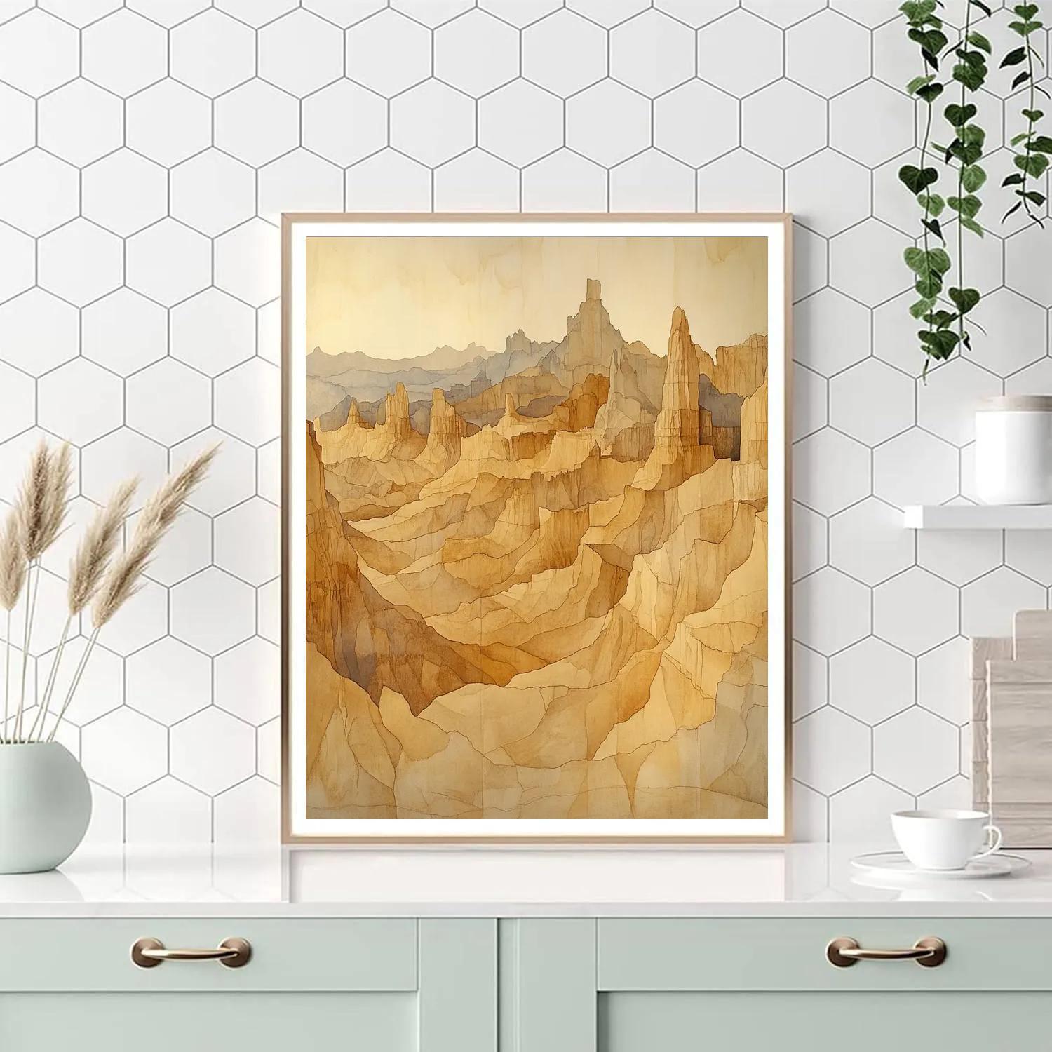 Leonardo Da Vinci Inspired Desert Erosion Labyrinth paint by color
