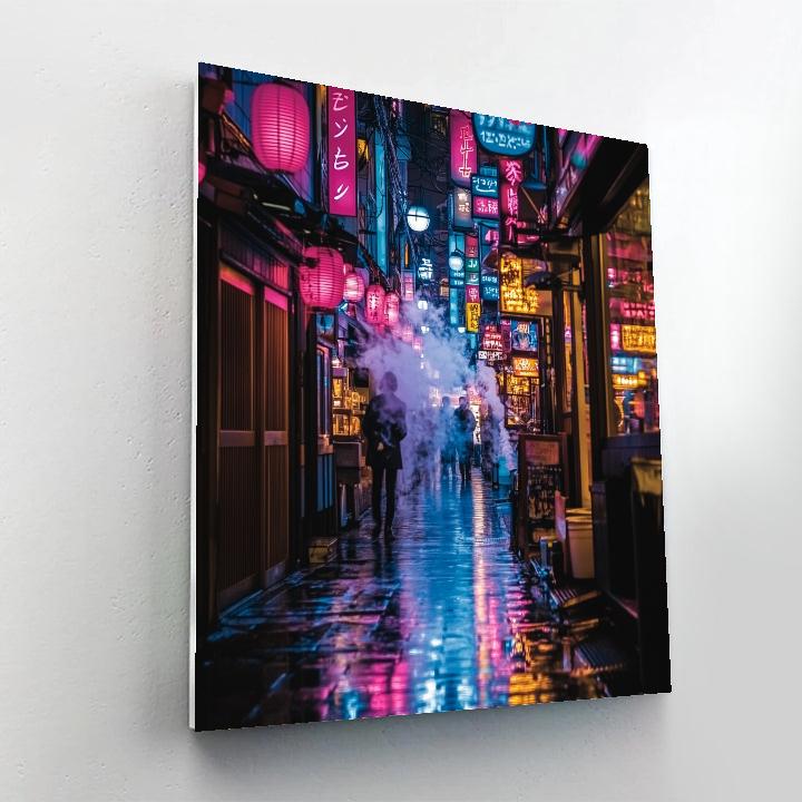 Neon Alley In Shinjuku Tokyo Japan paint by color