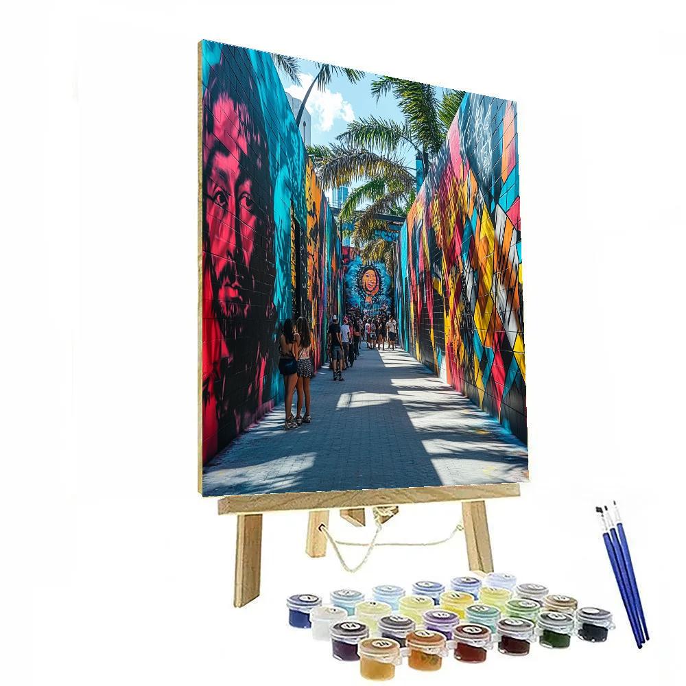 Street Art Corridor Of Wynwood Walls Miami United States Paint by numbers kits