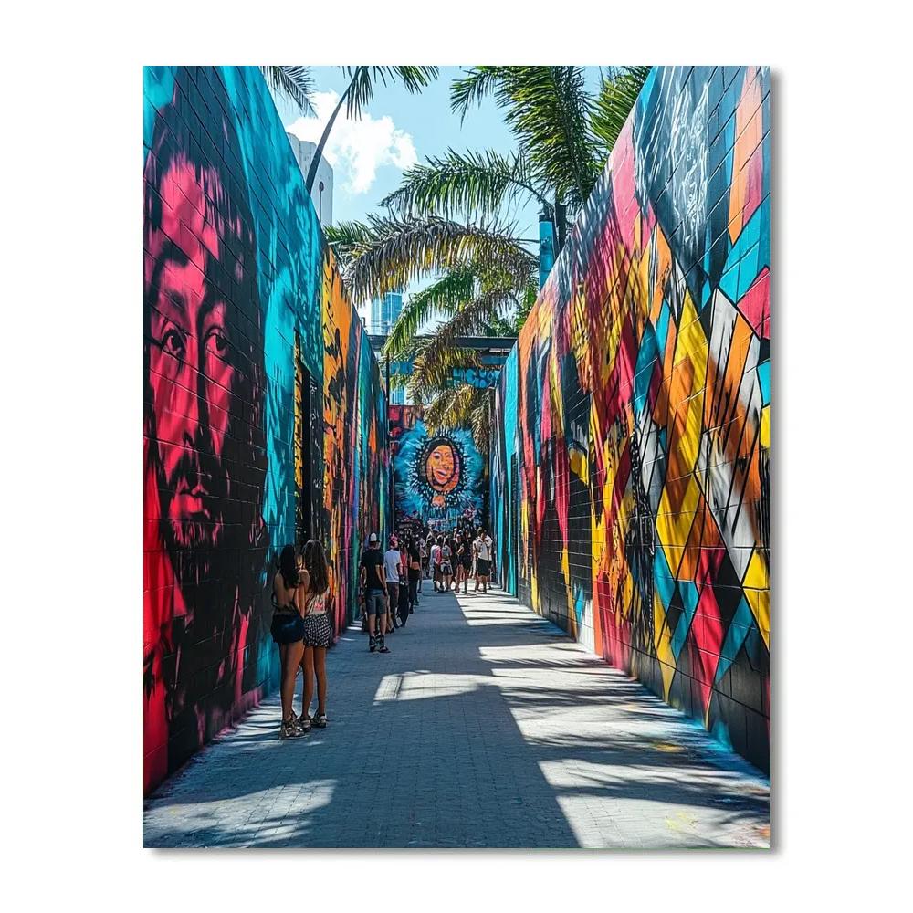 Street Art Corridor Of Wynwood Walls Miami United States Paint by numbers kits