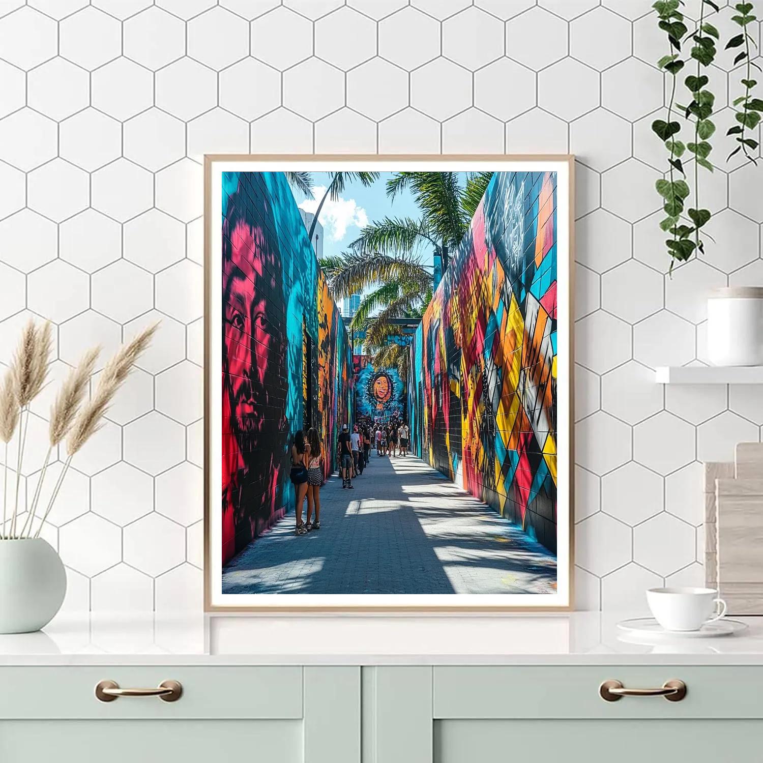 Street Art Corridor Of Wynwood Walls Miami United States Paint by numbers kits