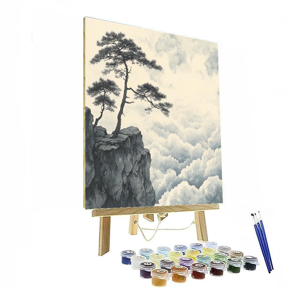 Zhao Mengfu Inspired Pines Whispering In Cloud Sea Paint by numbers art