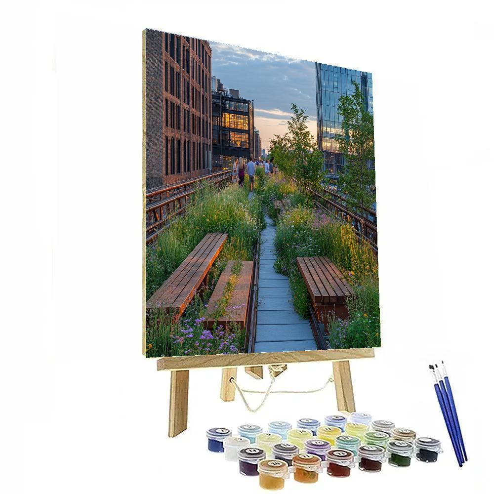 High Line Garden Path New York United States painting number kit