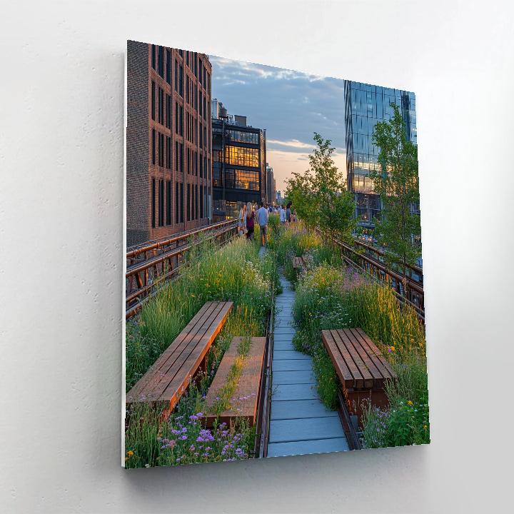 High Line Garden Path New York United States painting number kit