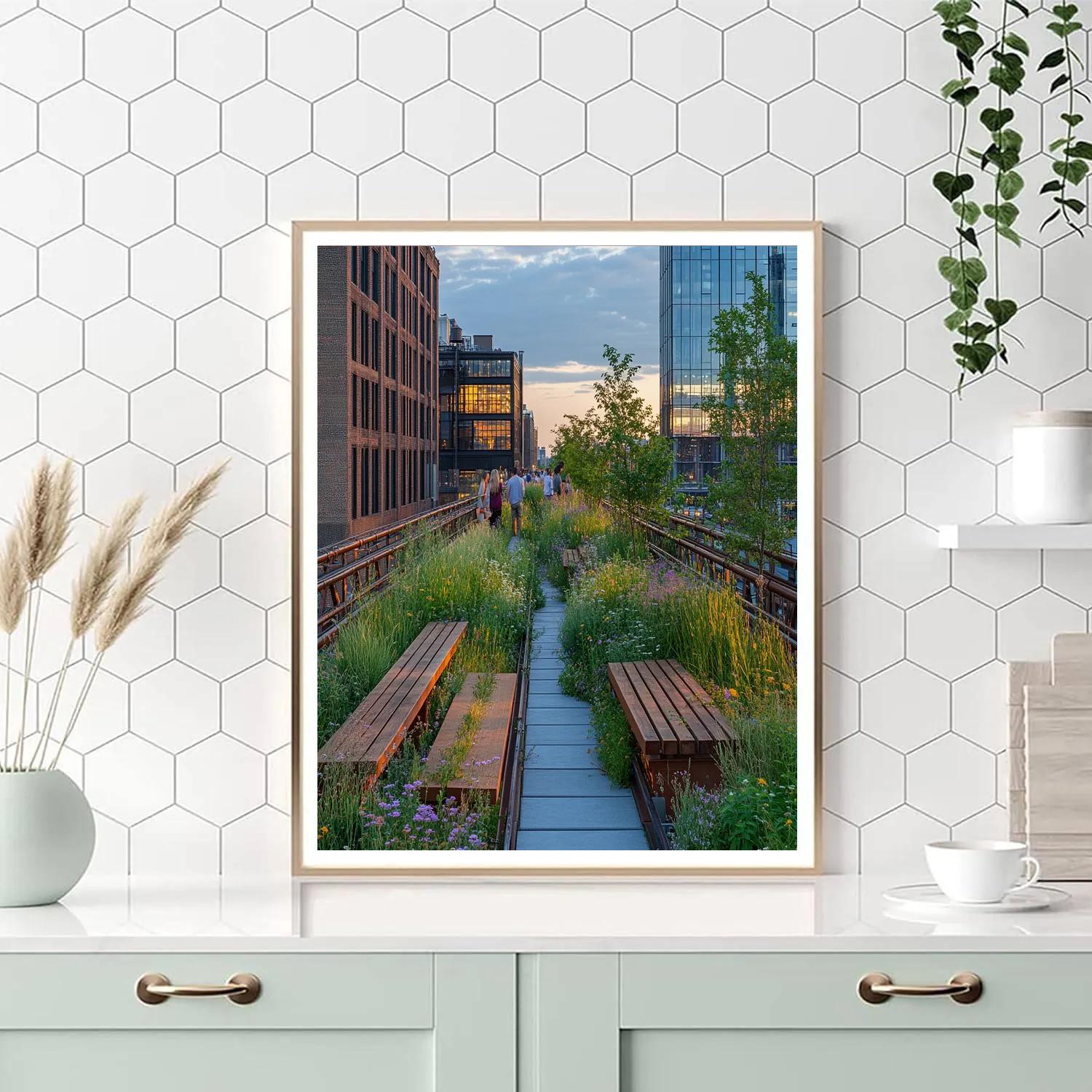 High Line Garden Path New York United States painting number kit