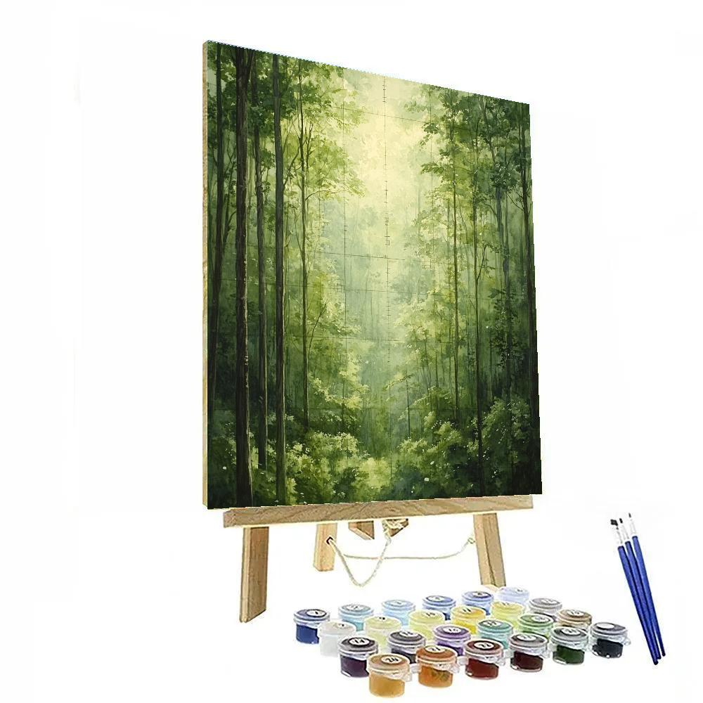 Leonardo Da Vinci Inspired Whispering Rainforest Canopy Number painting