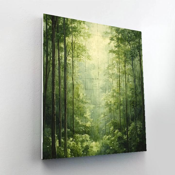 Leonardo Da Vinci Inspired Whispering Rainforest Canopy Number painting