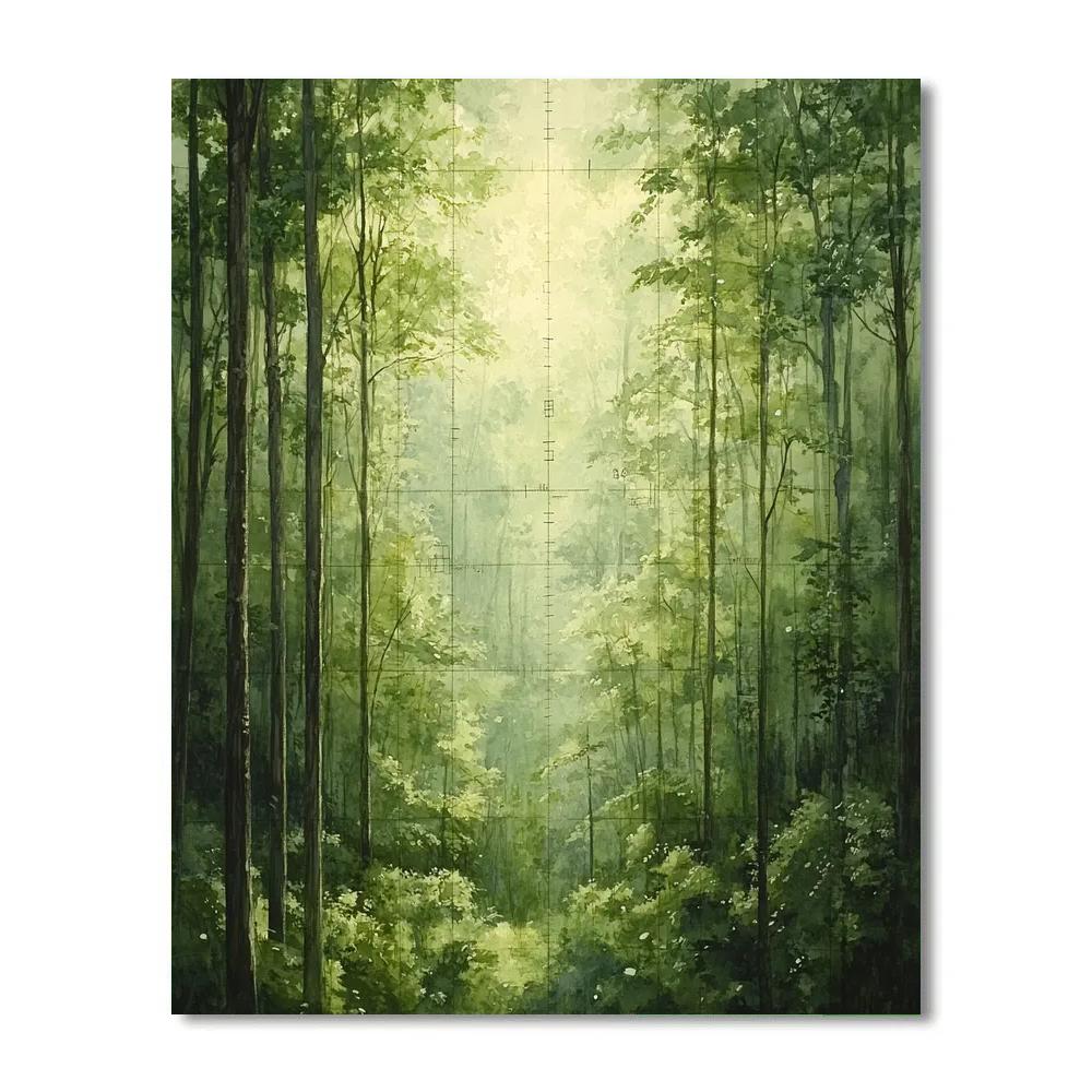 Leonardo Da Vinci Inspired Whispering Rainforest Canopy Number painting
