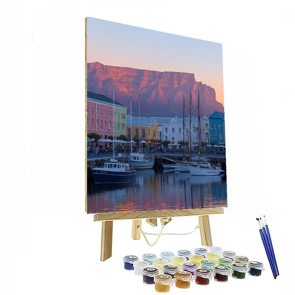 Sunrise Over Table Mountain From Cape Town Waterfront South Africa Paint by numbers art