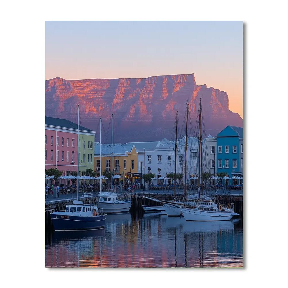 Sunrise Over Table Mountain From Cape Town Waterfront South Africa Paint by numbers art