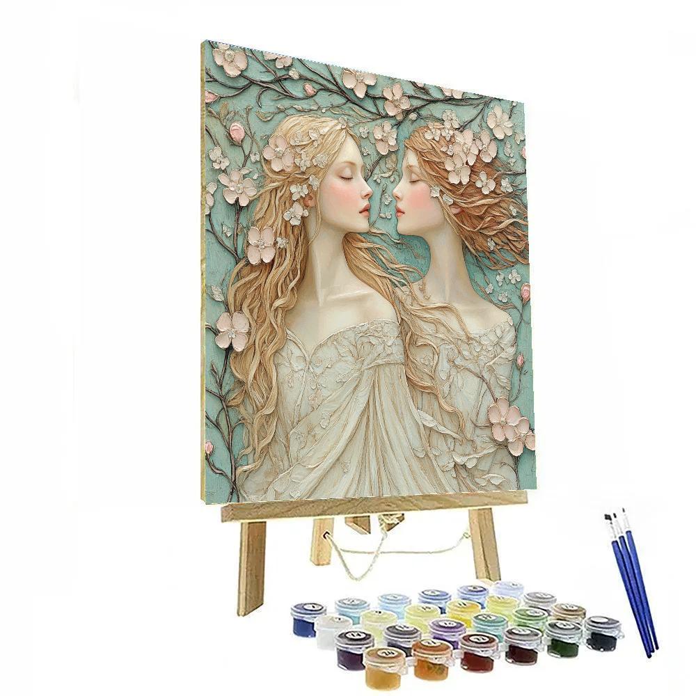 Botticelli Inspired Mythic Spring Meadow paint by number