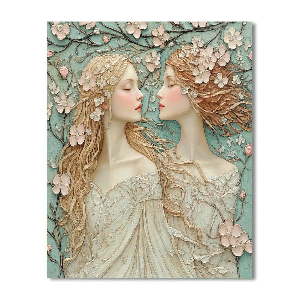 Botticelli Inspired Mythic Spring Meadow paint by number