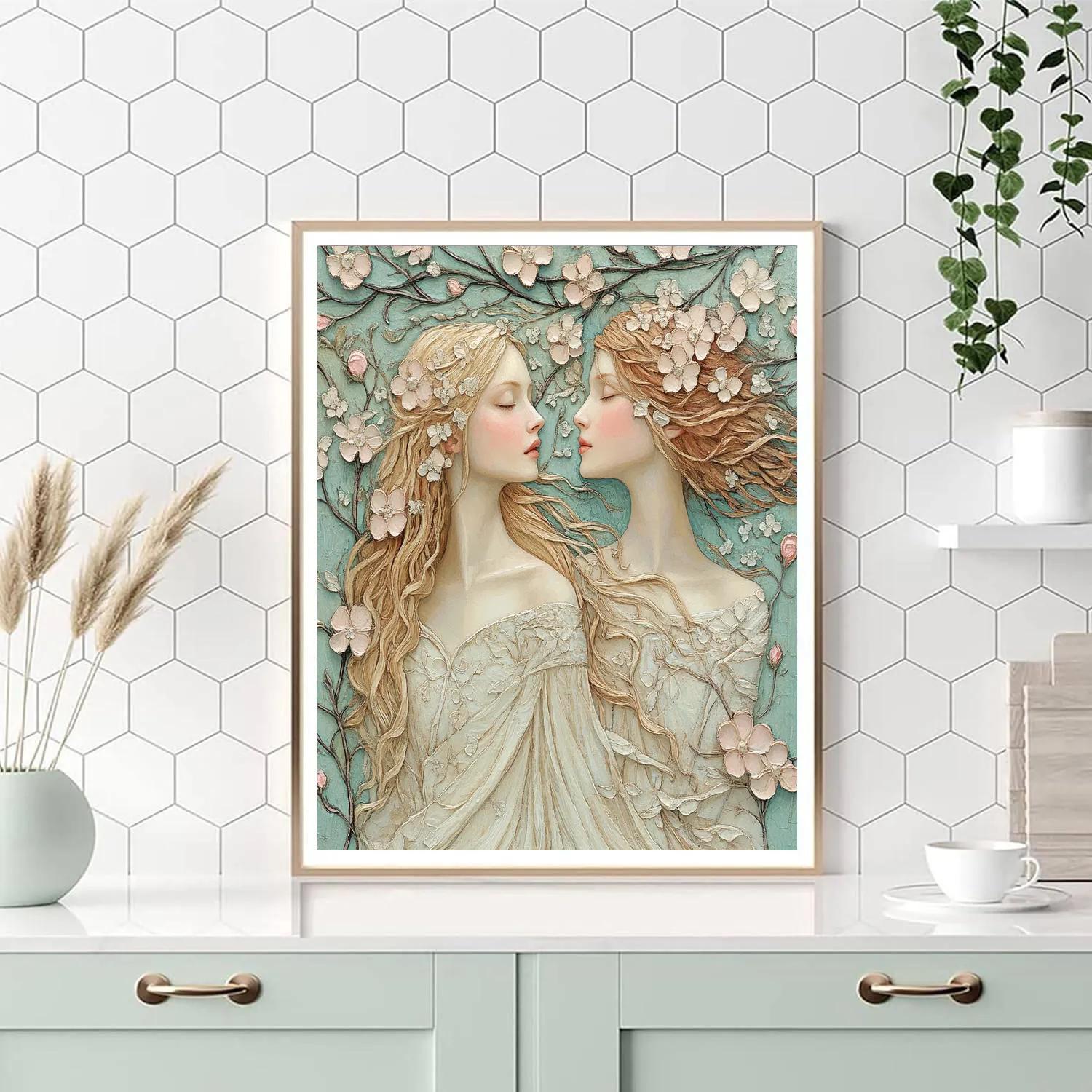 Botticelli Inspired Mythic Spring Meadow paint by number