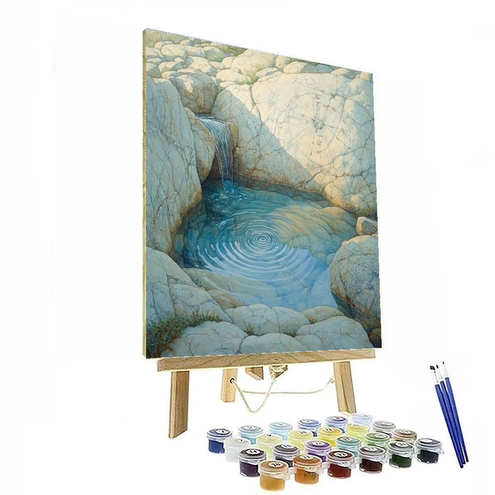Leonardo Da Vinci Inspired Crystalline Mountain Spring Numbered painting kits