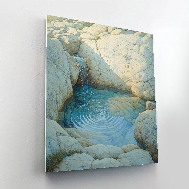 Leonardo Da Vinci Inspired Crystalline Mountain Spring Numbered painting kits