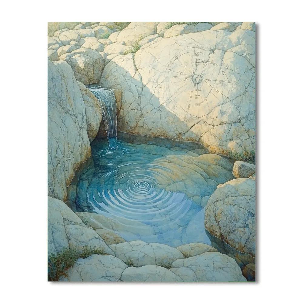 Leonardo Da Vinci Inspired Crystalline Mountain Spring Numbered painting kits