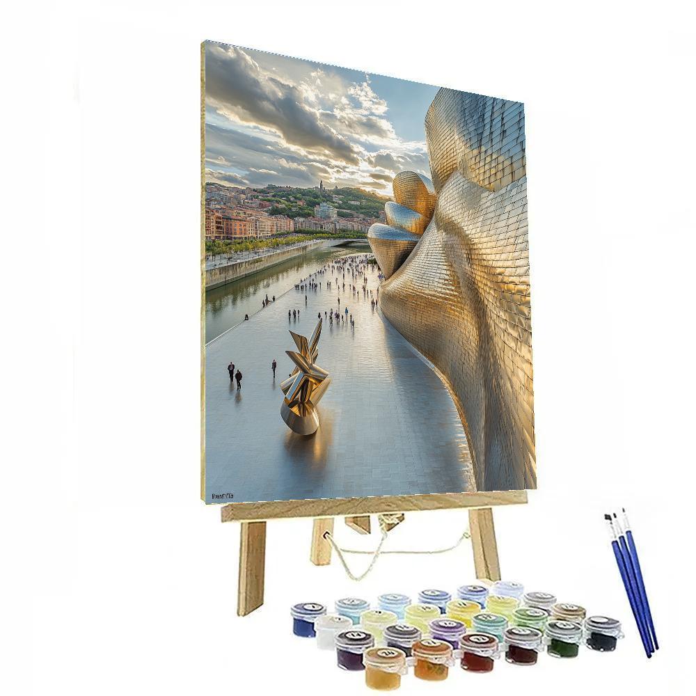 Curving Facade Of Guggenheim Museum Bilbao Spain Paint by numbers art