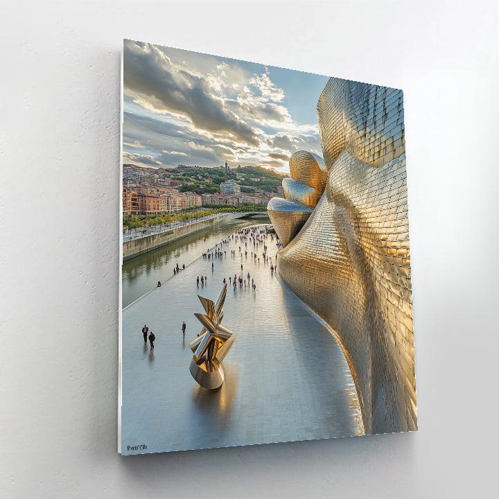 Curving Facade Of Guggenheim Museum Bilbao Spain Paint by numbers art